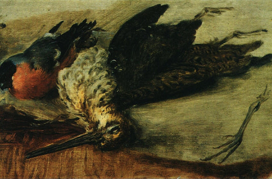Grouse and Bullfinch. Study, vintage artwork by Vasily Tropinin, 12x8" (A4) Poster