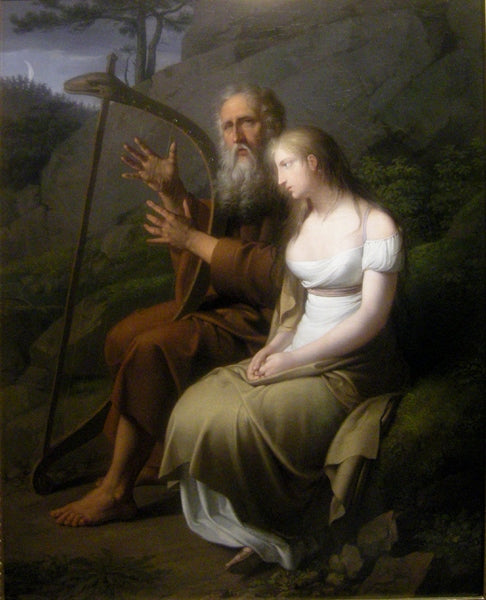 Ossian and Malvina, vintage artwork by Johann Peter Krafft, 12x8" (A4) Poster