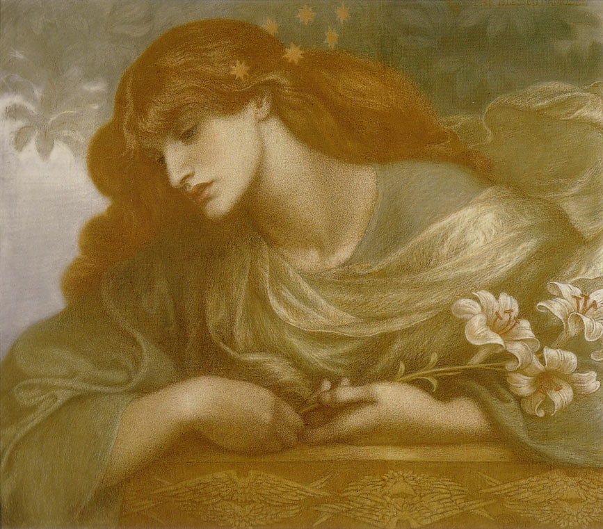 The Blessed Damozel - Study, vintage artwork by Dante Gabriel Rossetti, 12x8" (A4) Poster