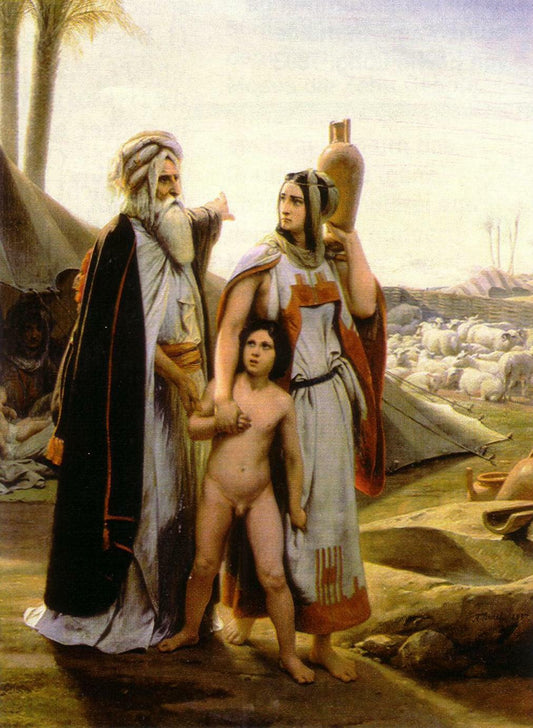 Repudiation of Hagar, vintage artwork by Horace Vernet, A3 (16x12") Poster Print