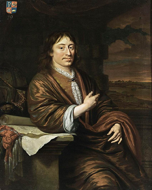 Portrait of Gerard Pietersz. Hulft, vintage artwork by Michiel van Musscher, 12x8" (A4) Poster