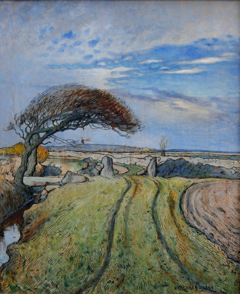 Spring in Holland, vintage artwork by Nils Kreuger, 12x8" (A4) Poster