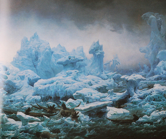 Greenlander Chasing Walrusses in the Arctic Sea, vintage artwork by Francois-Auguste Biard, A3 (16x12") Poster Print