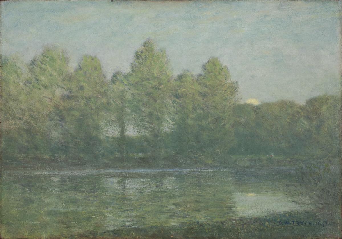 The River, Evening, vintage artwork by Dwight W. Tryon, 12x8" (A4) Poster