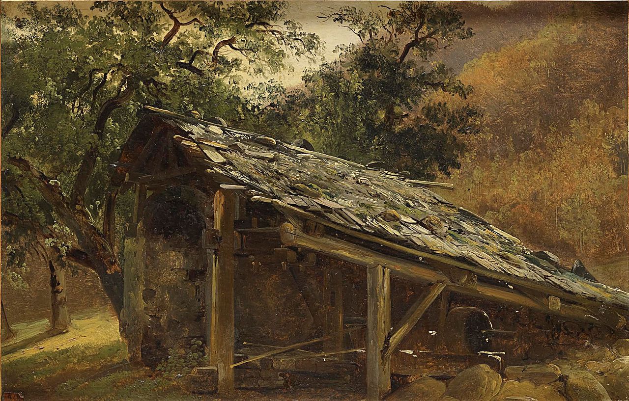 Hut in the Valois, vintage artwork by Alexandre Calame, A3 (16x12") Poster Print