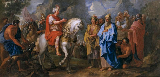 Cyrus and the King of Armenia, vintage artwork by Noël Coypel I, 12x8" (A4) Poster