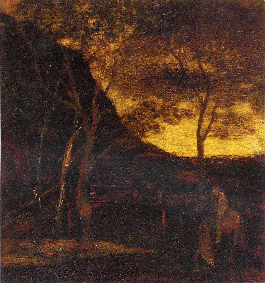 At the Ford, vintage artwork by Albert Pinkham Ryder, 12x8" (A4) Poster