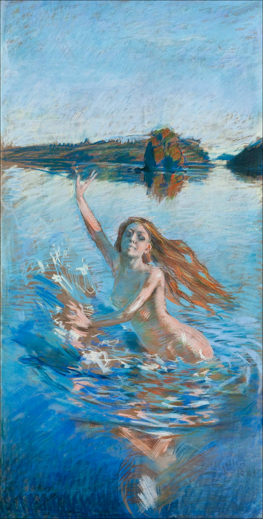 Aino, vintage artwork by Akseli Gallen-Kallela, 12x8" (A4) Poster
