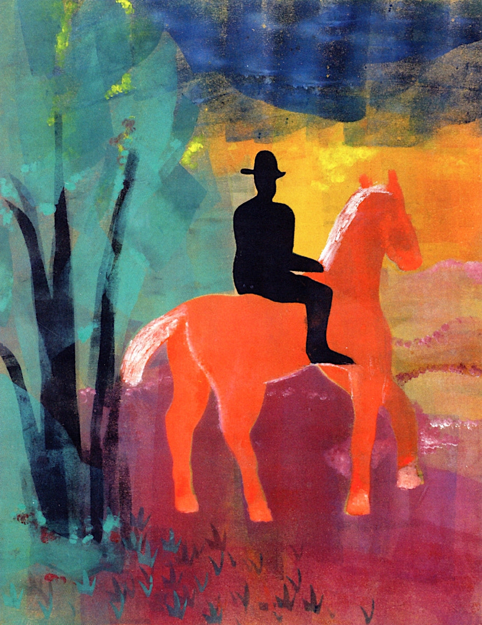 Red Horse with Black Rider by Hendrik Nicolaas Werkman,16x12(A3) Poster