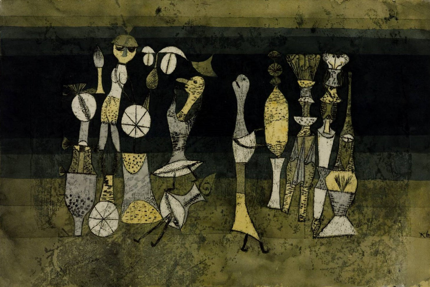 Comedy, vintage artwork by Paul Klee, 12x8" (A4) Poster