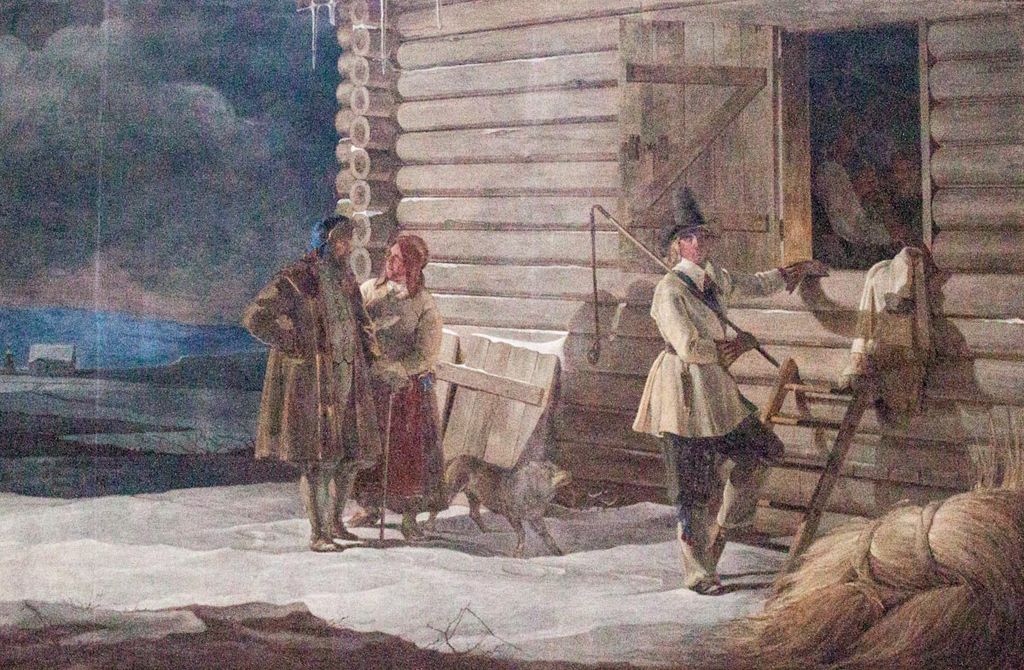 Gustav Vasa on the farm of Anders Perssons, vintage artwork by Johan Gustaf Sandberg, 12x8" (A4) Poster