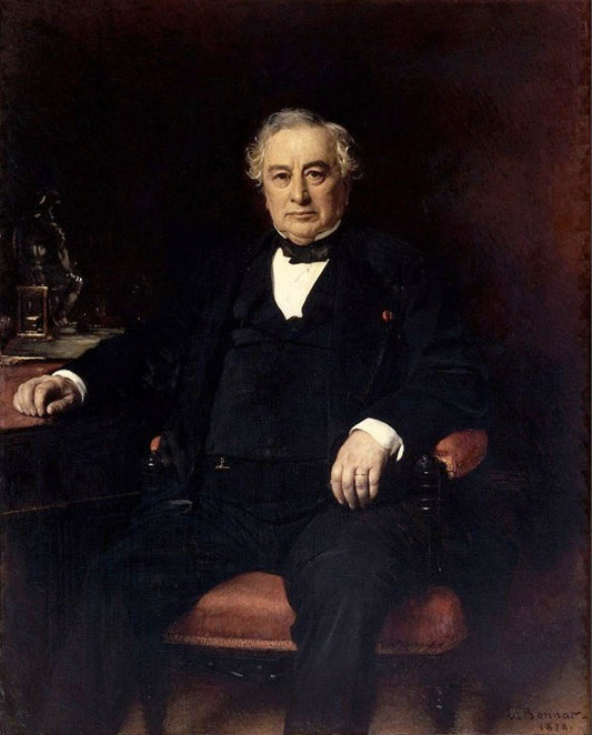 Portrait of Isaac Pereire, vintage artwork by Leon Joseph Florentin Bonnat, 12x8" (A4) Poster