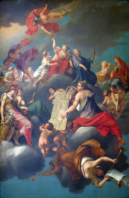 Toile du Salon du Consulat, vintage artwork by Thomas Blanchet, 12x8" (A4) Poster