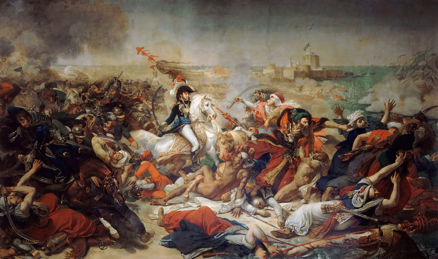 The Battle of Abukir, July 25, 1799, vintage artwork by Antoine-Jean Gros, 12x8" (A4) Poster