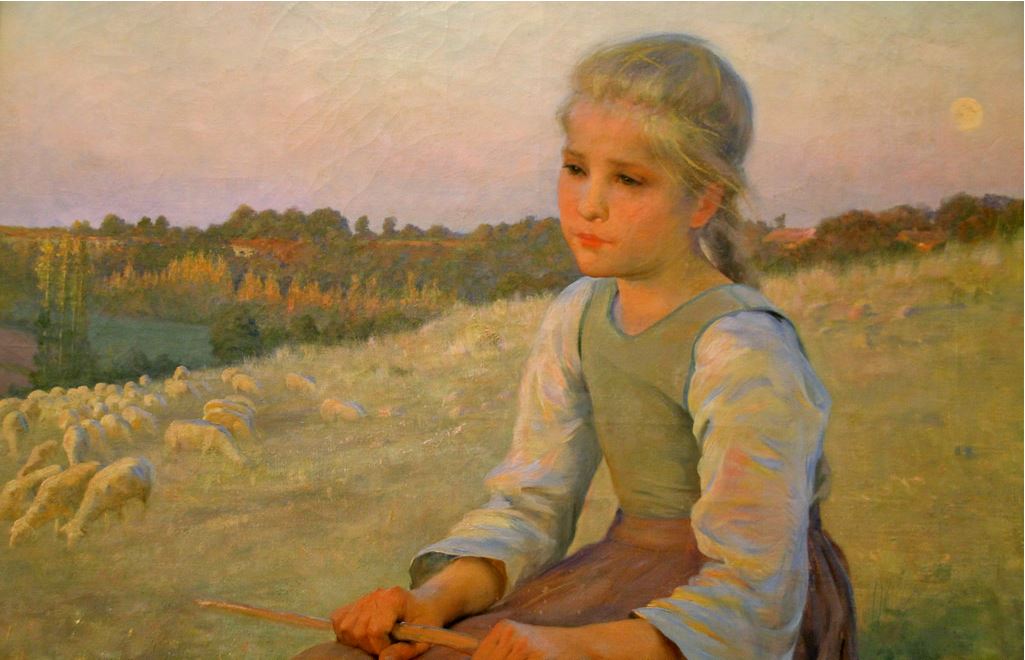 Le Soir sur la lande, vintage artwork by Andre Brouillet, 12x8" (A4) Poster