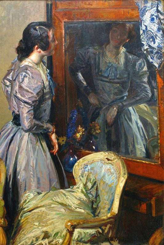 In the Mirror, vintage artwork by Jacques-Émile Blanche, 12x8" (A4) Poster