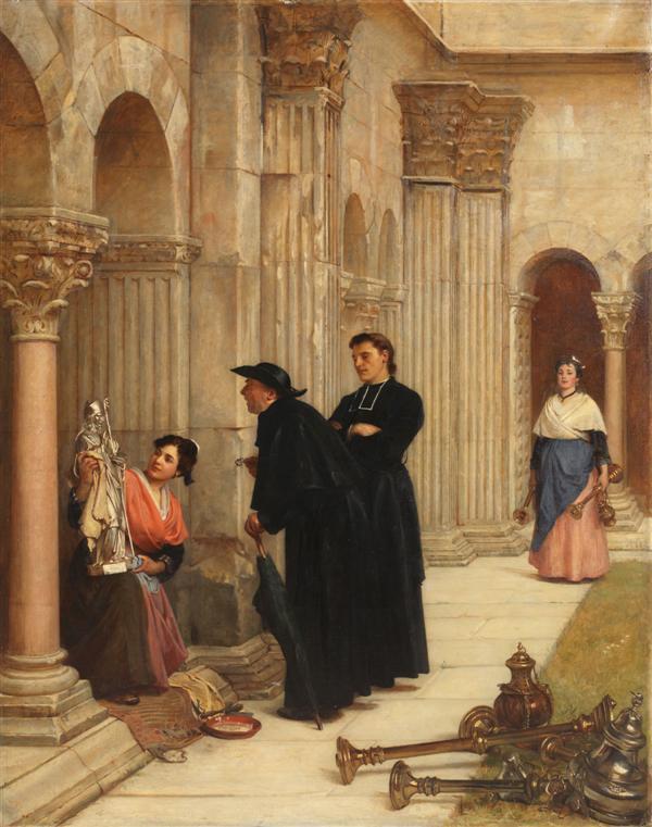 Art lovers, vintage artwork by Philip Hermogenes Calderon, 12x8" (A4) Poster