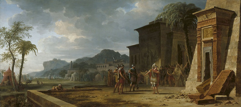 Alexander at the Tomb of Cyrus the Great, vintage artwork by Pierre-Henri de Valenciennes, 12x8" (A4) Poster