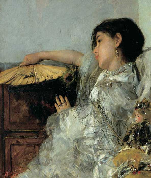 The Two Dolls by Antonio Mancini,A3(16x12")Poster