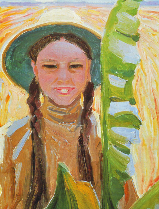 Kirsti with Banana Leaves by Akseli Gallen-Kallela,A3(16x12")Poster