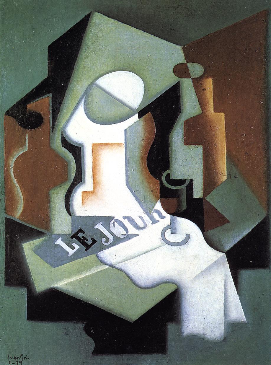 Bottle and Fruit Dish by Juan Gris,16x12(A3) Poster