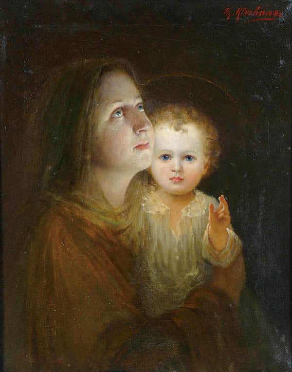 Virgin And Child by Theodore Kleehaas,A3(16x12")Poster