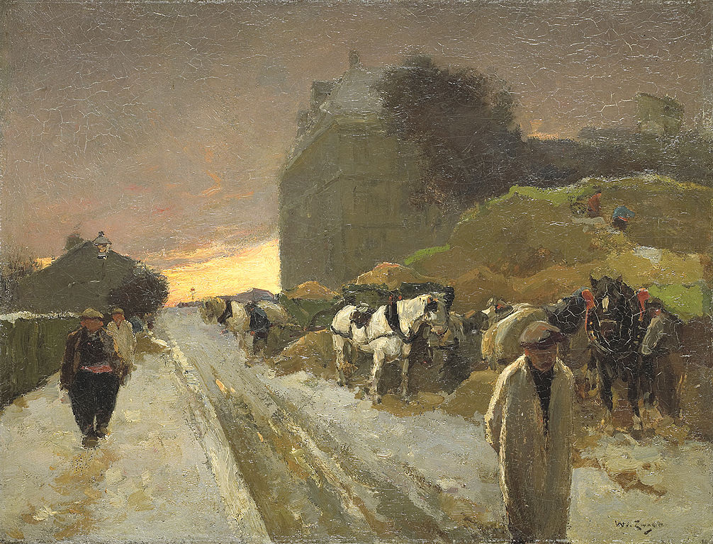 Street at Montmartre in Winter by Willem de Zwart,A3(16x12")Poster