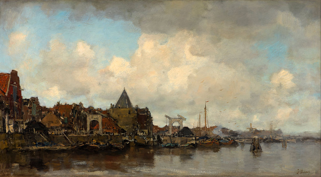 The Schreierstoren, vintage artwork by Jacob Maris, 12x8" (A4) Poster