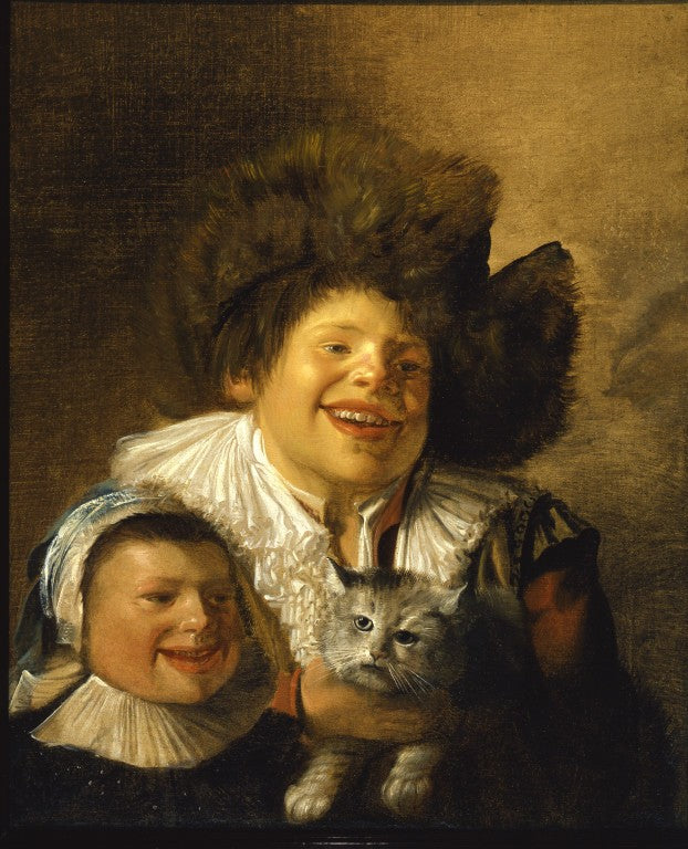 Chidren with a Cat, vintage artwork by Jan Miense Molenaer, 12x8" (A4) Poster