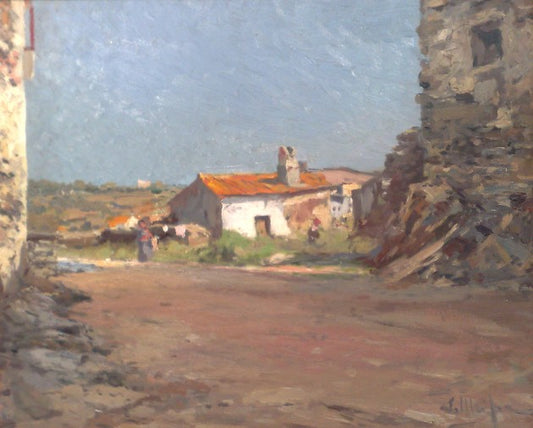 paisaje de Cadaques, vintage artwork by Eliseo Meifren i Roig, 12x8" (A4) Poster