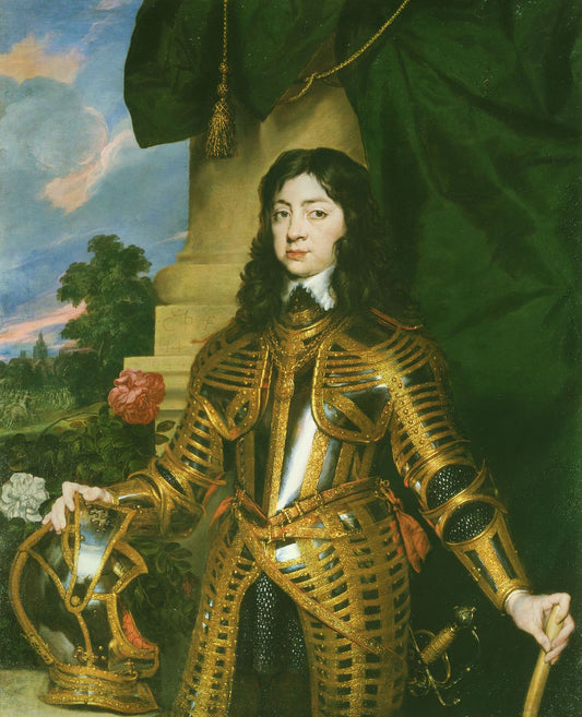Charles II (1630-1685) when Prince of Wales, vintage artwork by William Dobson, 12x8" (A4) Poster