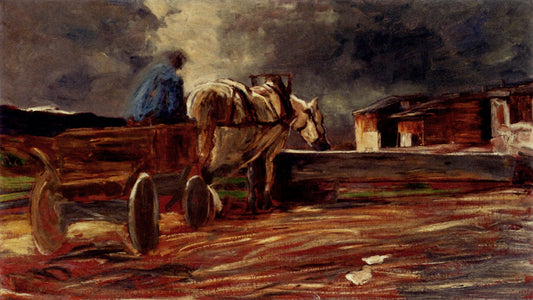 Taking a Drink, vintage artwork by Giovanni Segantini, 12x8" (A4) Poster