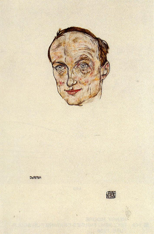 Head of Dr. Fritsch, vintage artwork by Egon Schiele, 12x8" (A4) Poster