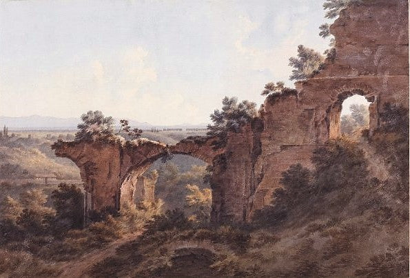 The Baths of Caracalla, vintage artwork by John Warwick Smith, 12x8" (A4) Poster