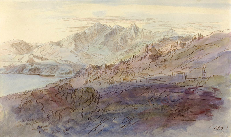 La Piana, vintage artwork by Edward Lear, A3 (16x12") Poster Print
