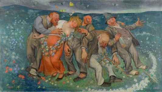 Drunkeness, vintage artwork by Ivar Arosenius, 12x8" (A4) Poster