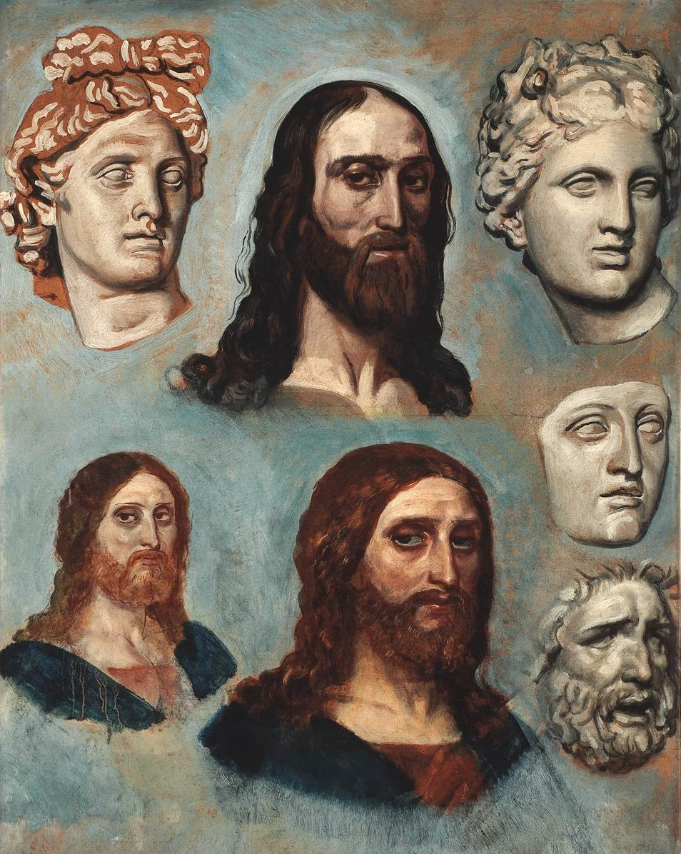 Head of Christ (study), vintage artwork by Alexander Ivanov, A3 (16x12") Poster Print