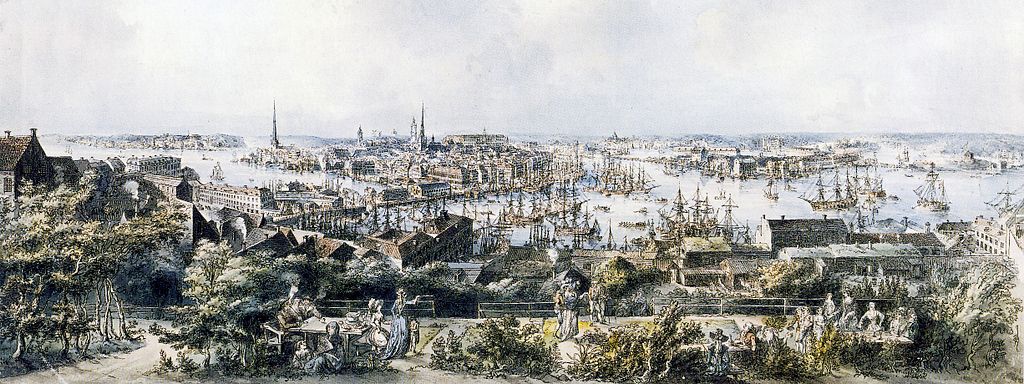 Stockholm, vintage artwork by Elias Martin, 12x8" (A4) Poster