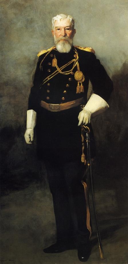 Colonel David Perry, 9th U. S. Cavalry, vintage artwork by Robert Henri, 12x8" (A4) Poster