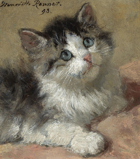 An Inquisitive Kitten, vintage artwork by Henriette Ronner-Knip, A3 (16x12") Poster Print