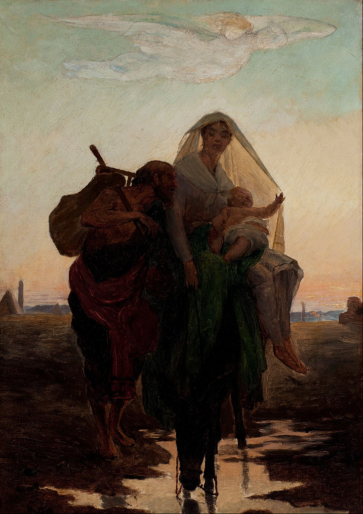 Study for "Flight of the Holy Family to Egypt", vintage artwork by Jose Ferraz de Almeida Junior, 12x8" (A4) Poster