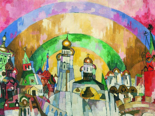 Moscow Skyline, vintage artwork by Aristarkh Lentulov, 12x8" (A4) Poster