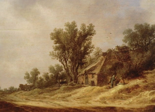 Landscape with Cabin, vintage artwork by Jan van Goyen, 12x8" (A4) Poster