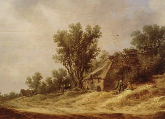 Landscape with Cabin, vintage artwork by Jan van Goyen, 12x8" (A4) Poster