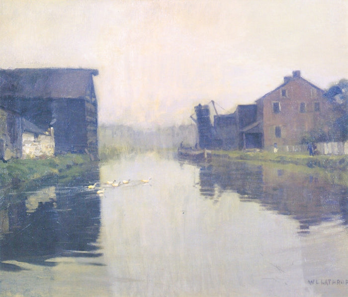 Misty Day on the Canal by William Langson Lathrop,A3(16x12