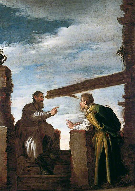 The Parable of the Moat and the Beam, vintage artwork by Domenico Fetti, 12x8" (A4) Poster