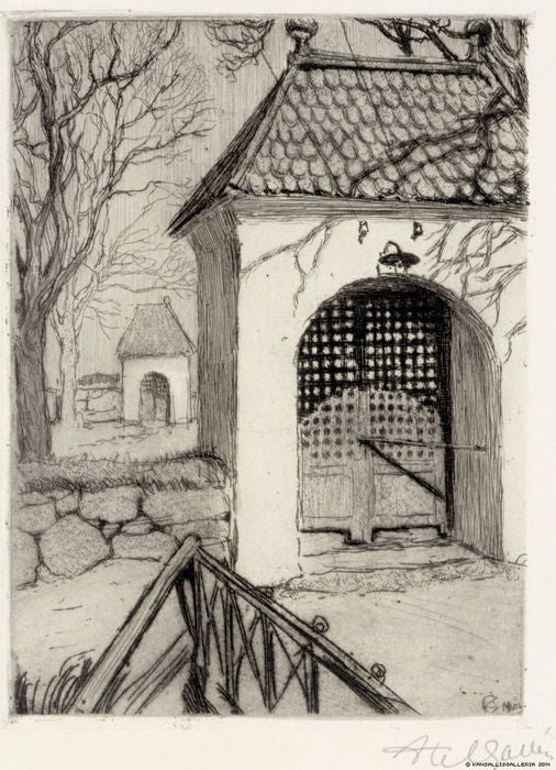 Gate of the Rauma Graveyard, vintage artwork by Akseli Gallen-Kallela, 12x8" (A4) Poster