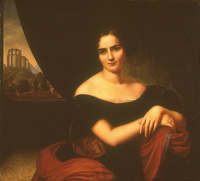 Portrait of Frau Gedicke, vintage artwork by Carl Joseph Begas, A3 (16x12") Poster Print