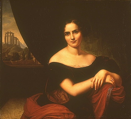 Portrait of Frau Gedicke, vintage artwork by Carl Joseph Begas, A3 (16x12") Poster Print