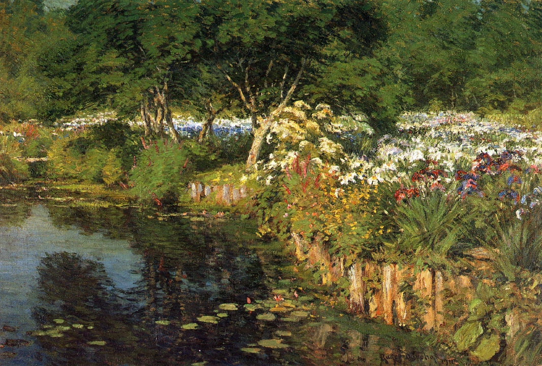 Woodhouse Water Garden by Gaines Ruger Donoho,A3(16x12")Poster